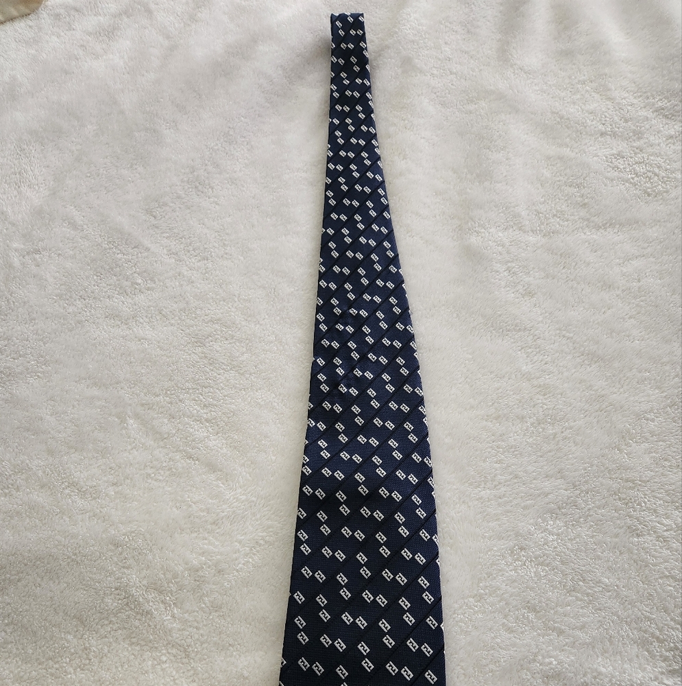 Navy Blue Patterned Men's Tie